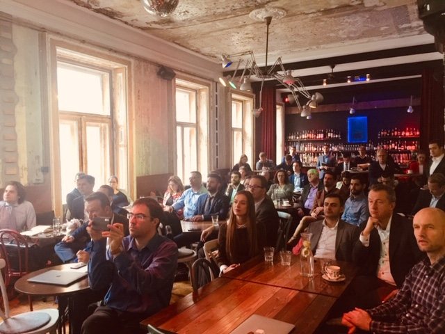 Audience at a Smart People event at Brody Studios, Budapest, 2018